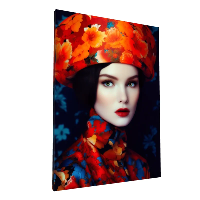 Tablou canvas: Portret Oriental în Tonuri Îndrăznețe