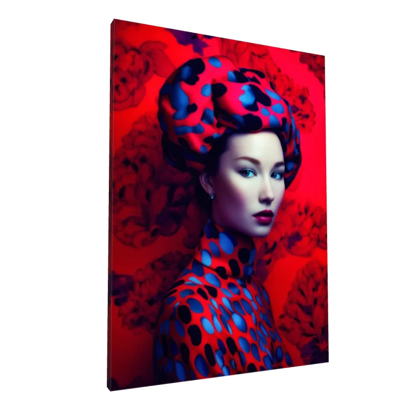 Tablou canvas: Portret Oriental în Contrast Cromatic