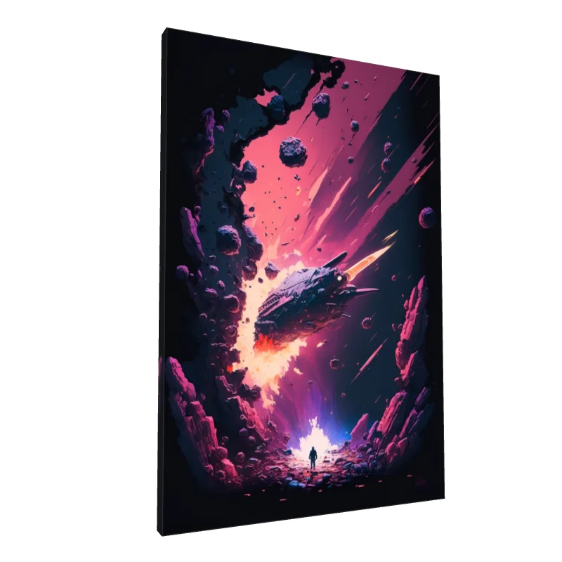 Tablou canvas: Nava Spațială în Explozie Cosmică