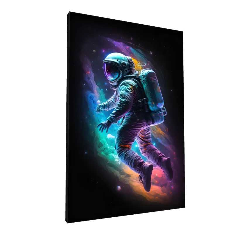 Tablou canvas: Astronaut în Vârtej de Culori Cosmisce