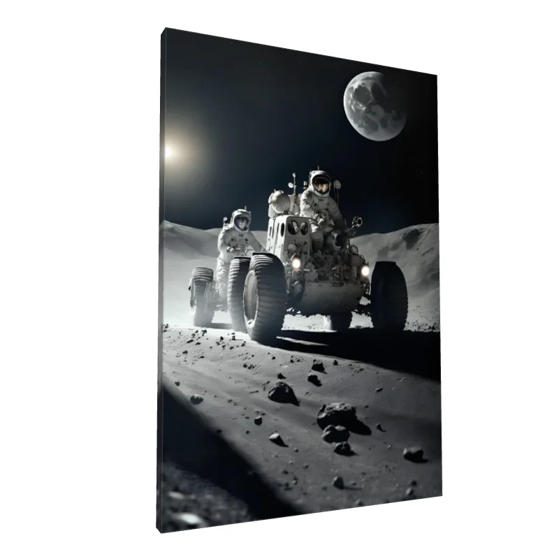 Tablou canvas: Astronauți Explorând Suprafața Lunii
