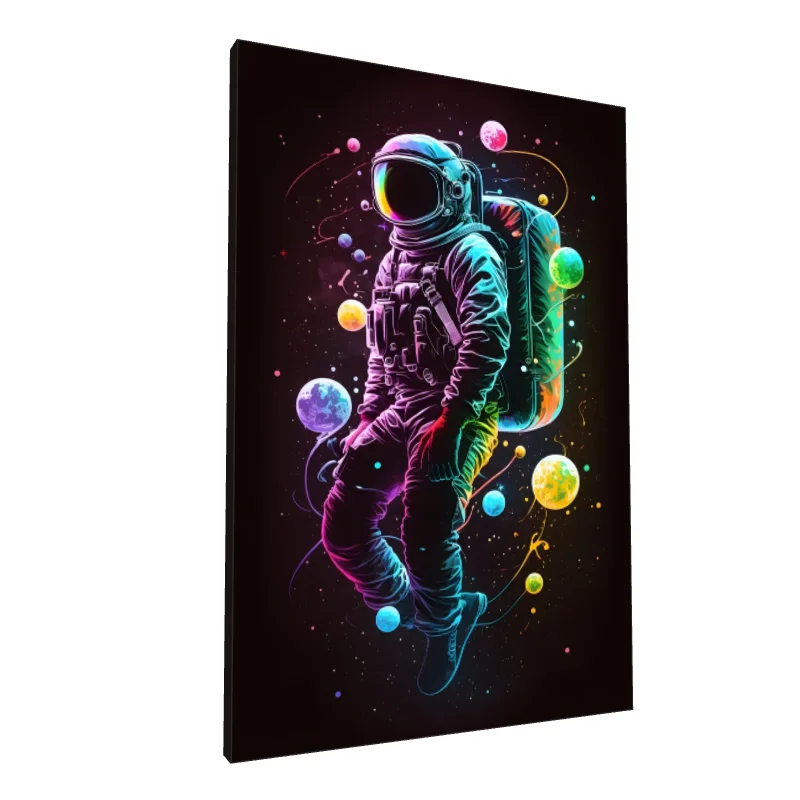 Tablou canvas: Astronaut în Cosmosul Colorat