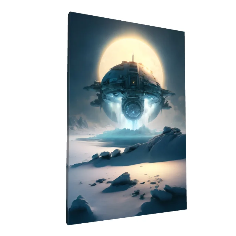 Tablou canvas: Nava Spațială deasupra Peisajului Înghețat - Image 1
