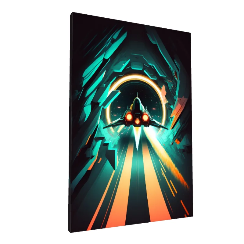 Tablou canvas: Navă Spațială în Tunel Cosmic