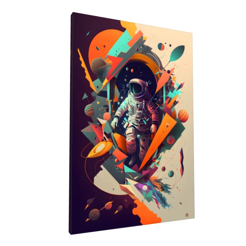 Tablou canvas: Astronaut Înconjurat de Geometrie Spațială