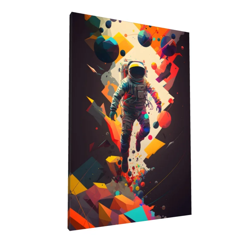 Tablou canvas: Astronaut în Univers Abstracție Geometrică