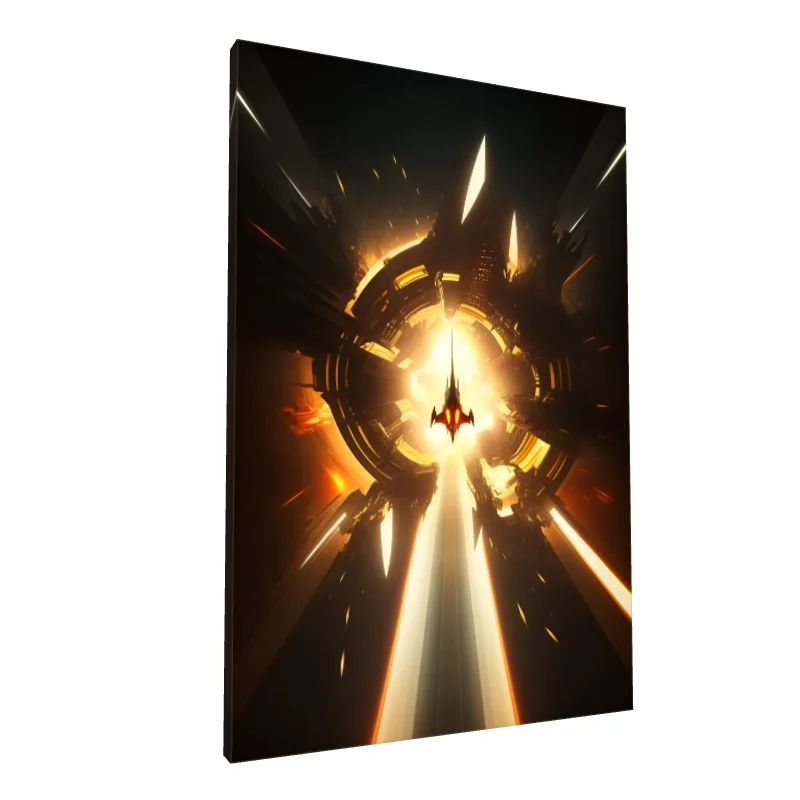 Tablou canvas: Navă Spațială în Tunel de Lumină