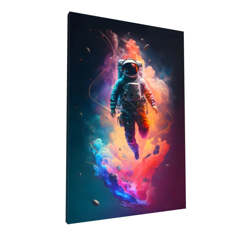 Tablou canvas: Astronaut în Nor de Culoare Cosmică