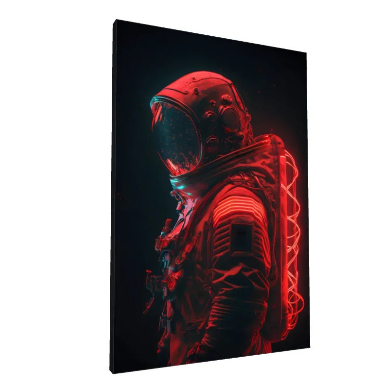Tablou canvas: Astronaut în Lumină Roșie Neon - Image 1