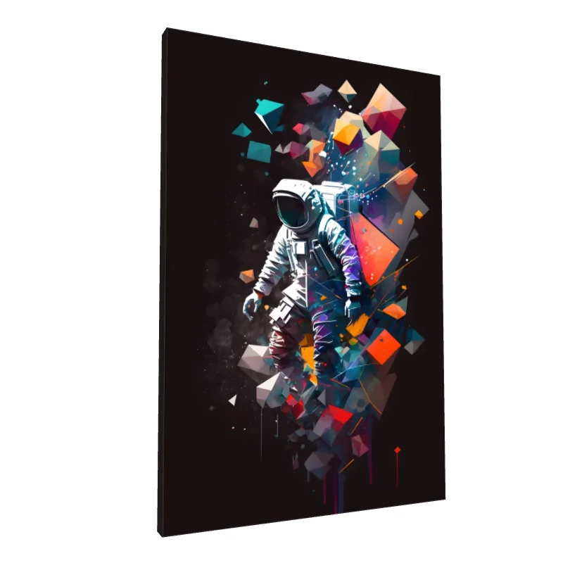 Tablou canvas: Astronaut în Vortex de Culori Geometrice