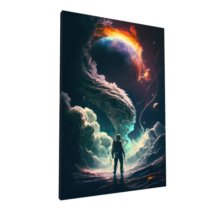 Tablou canvas: Astronaut și Vortex Cosmic în Spațiu