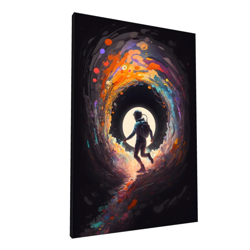 Tablou canvas: Explorator Spațial în Vârtej de Culoare - Image 1