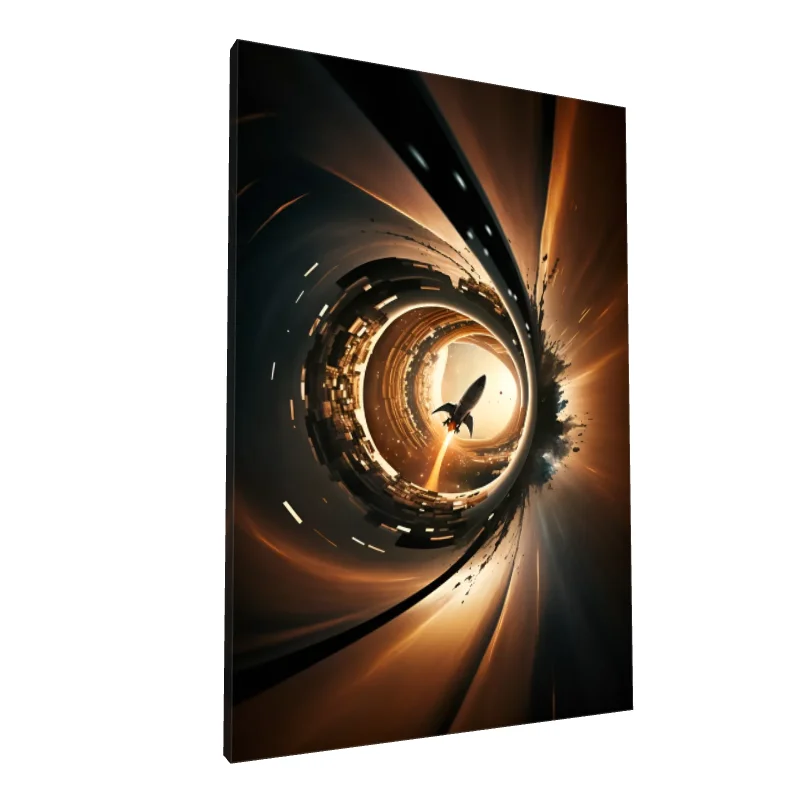 Tablou canvas: Rachetă Lansată prin Vârtej Cosmic