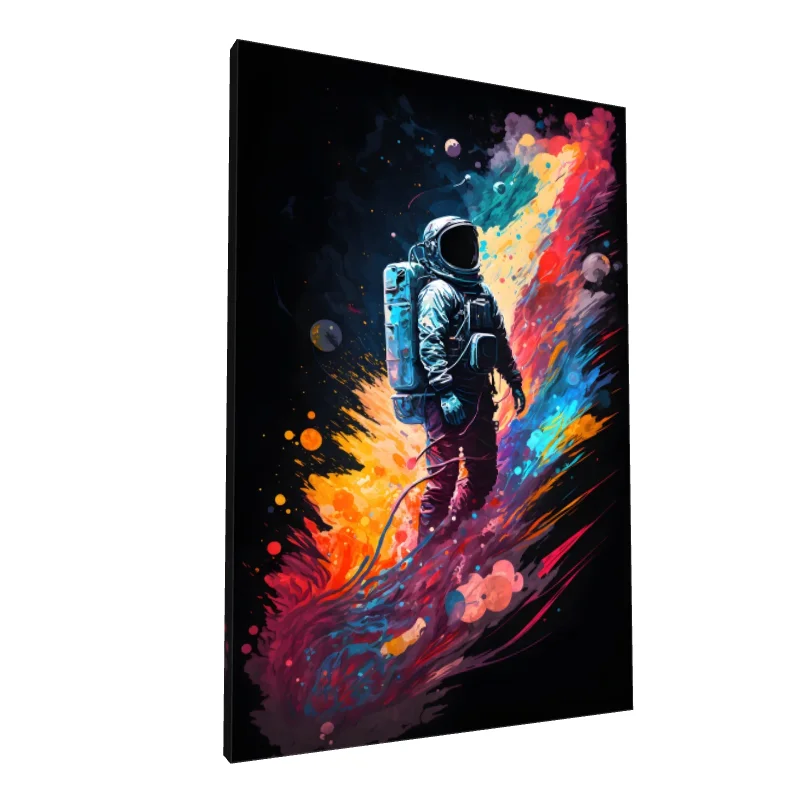 Tablou canvas: Astronaut Printre Culori Explozive