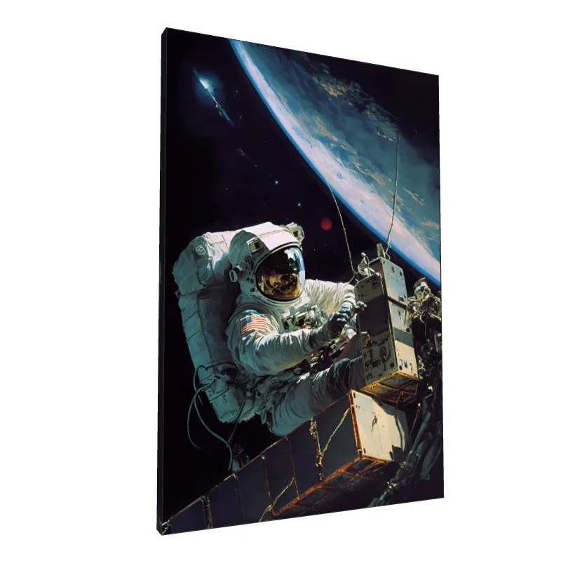 Tablou canvas: Astronaut în Spațiu cu Vedere Terestră - Image 1