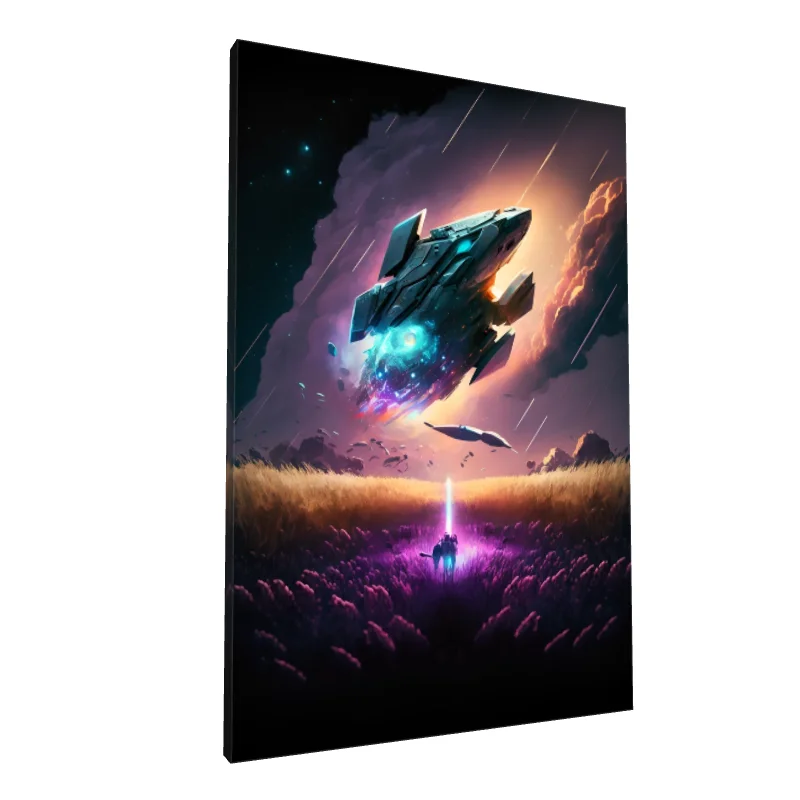 Tablou canvas: Peisaj Cosmic cu Nava Spațială și Astronaut