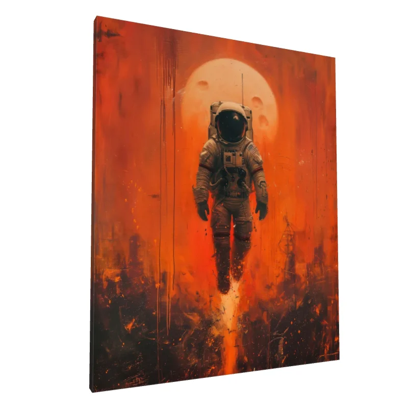 Tablou canvas: Astronaut în Lumină de Apus
