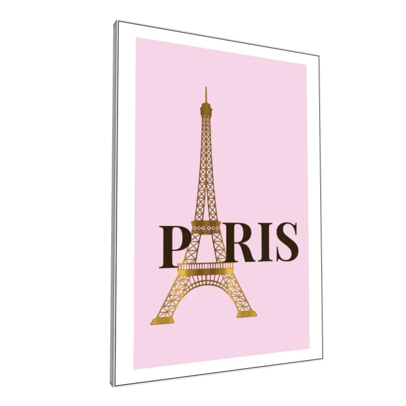 Tablou canvas: Eiffel Paris pe Fundal Roz