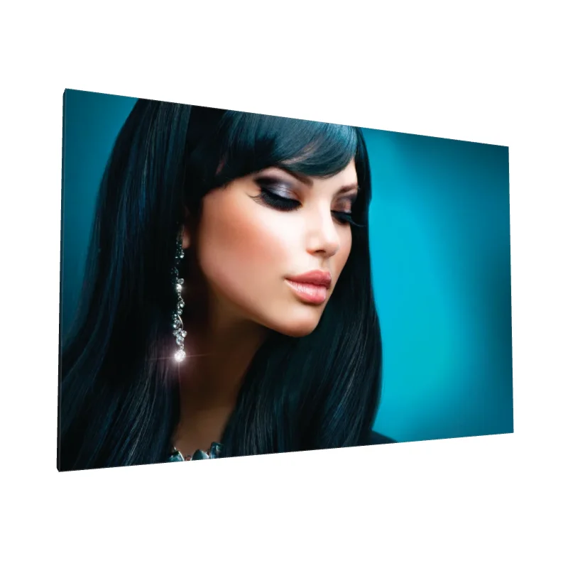 Tablou canvas: Portret Elegant cu Fundal Turcoaz - Image 1