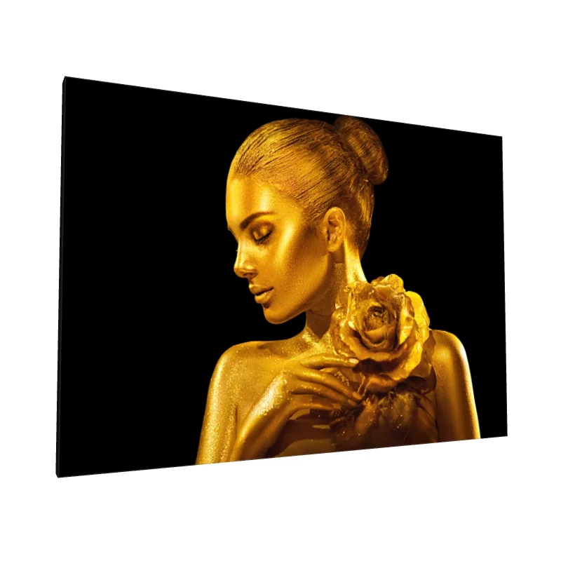 Tablou canvas: Portret Aurit cu Trandafir