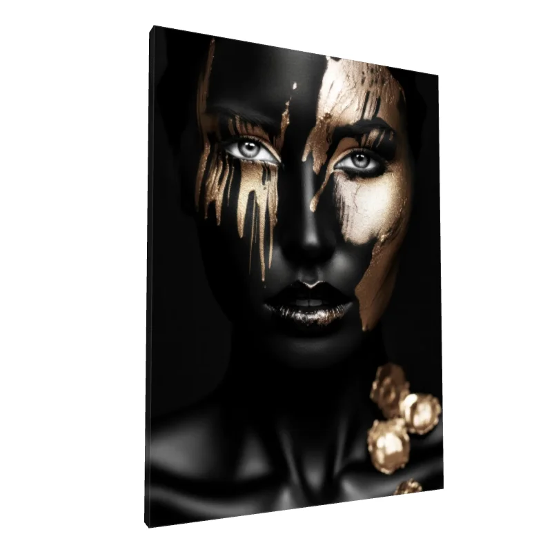 Tablou canvas: Portret Artistic cu Accente Aurii 20 - Image 1