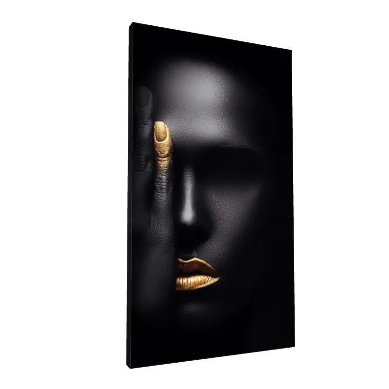 Tablou canvas: Portret Contemporan cu Accente Aurii