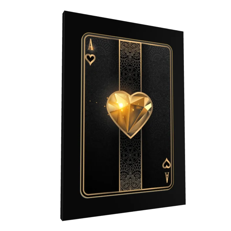 Tablou canvas: As de Inimă Neagră cu Detalii Aurii