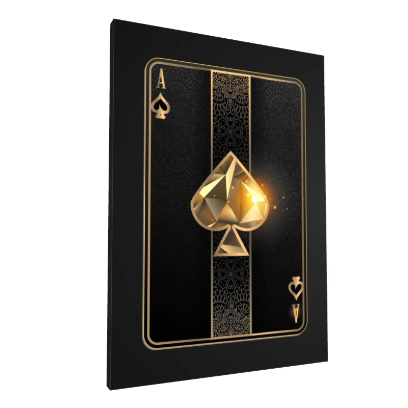 Tablou canvas: As de Pică cu Detalii Aurii