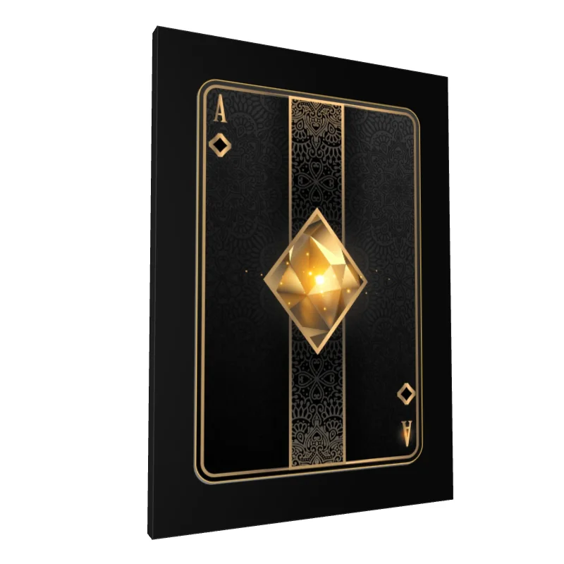 Tablou canvas: As de Caro cu Diamant și Ornamente Aurii - Image 1