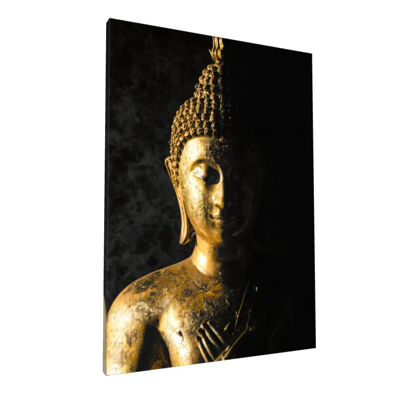 Tablou canvas: Statuie Buddha în Umbre de Aur - Image 1