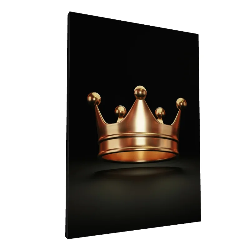 Tablou canvas: Coroană Aurie pe Fundal Negru
