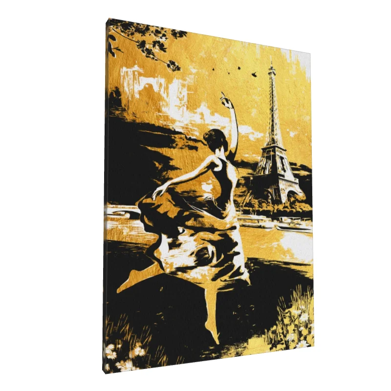 Tablou canvas: Dansatoare în Aur pe Fundal Parizian