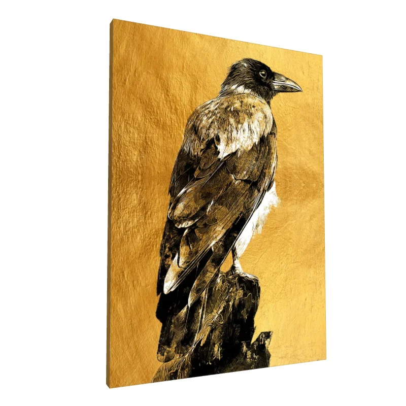 Tablou canvas: Corb pe Fundal Auriu Texturat
