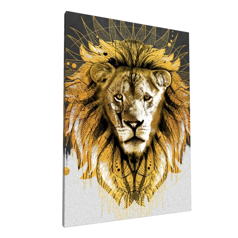 Tablou canvas: Portret de Leu în Tonuri Aurii (2)