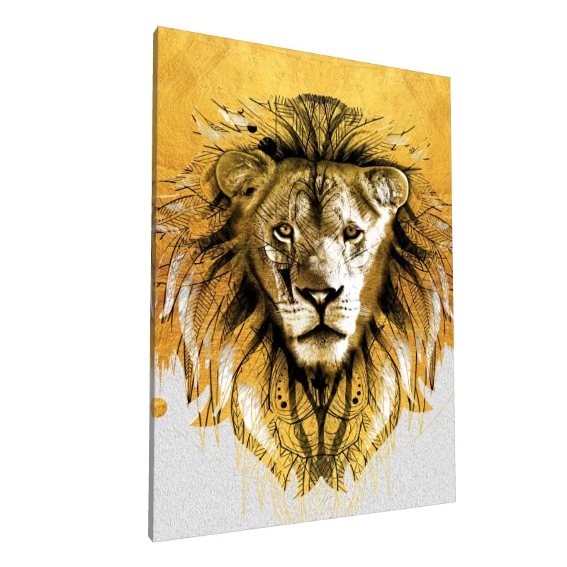 Tablou canvas: Portret Leu în Stil Artistic - Image 1