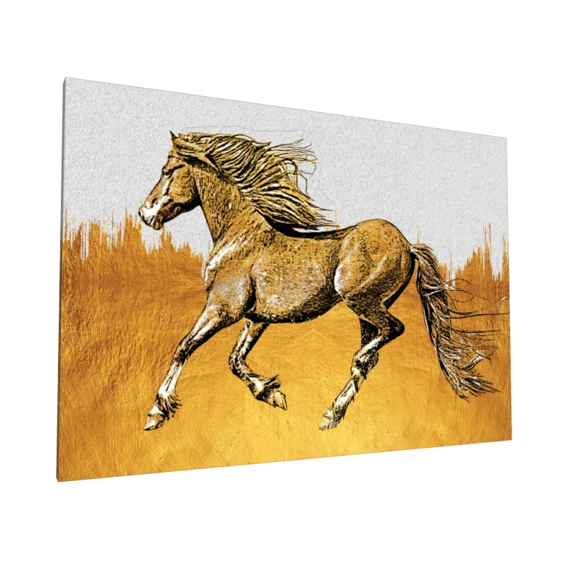 Tablou canvas: Cal Auriu în Mișcare - Image 1