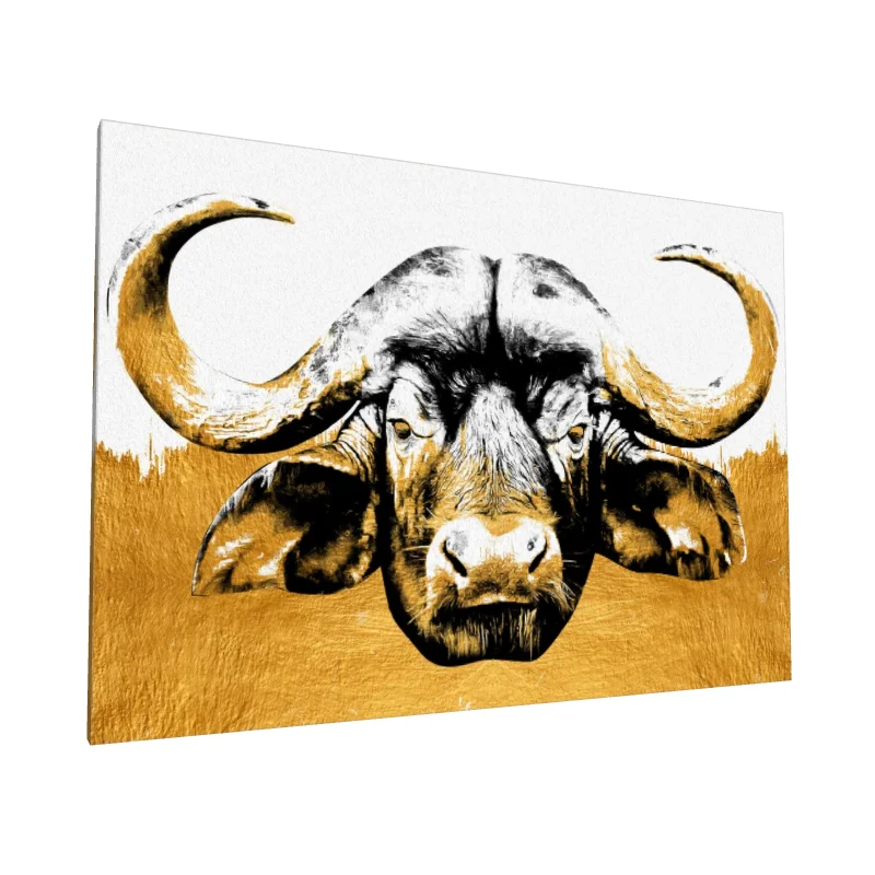 Tablou canvas: Bivol în Stil Grafic Aurit