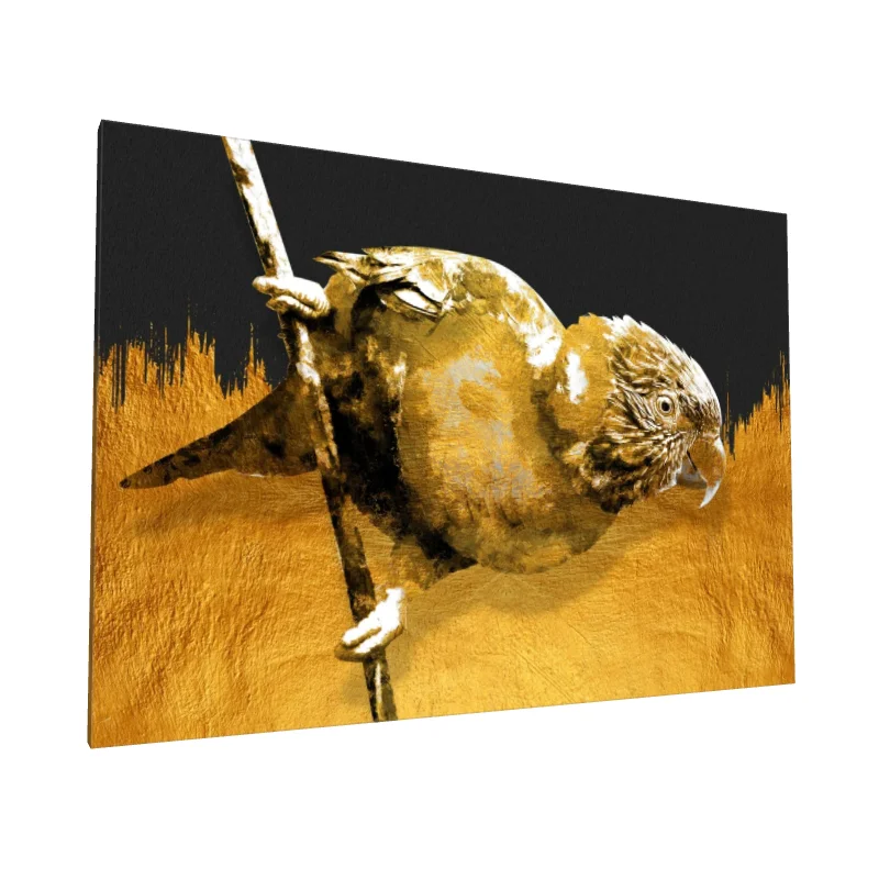 Tablou canvas: Papagal în Stil Artistic Aurit