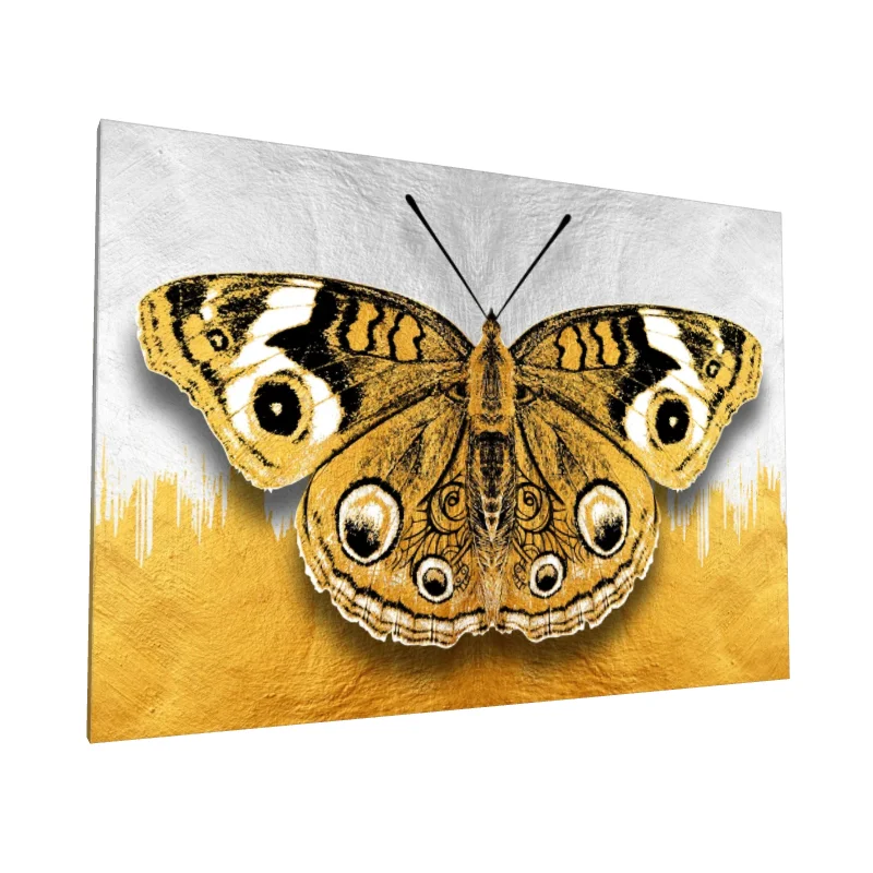 Tablou canvas: Fluture Aurit pe Fundal Contrastant - Image 1