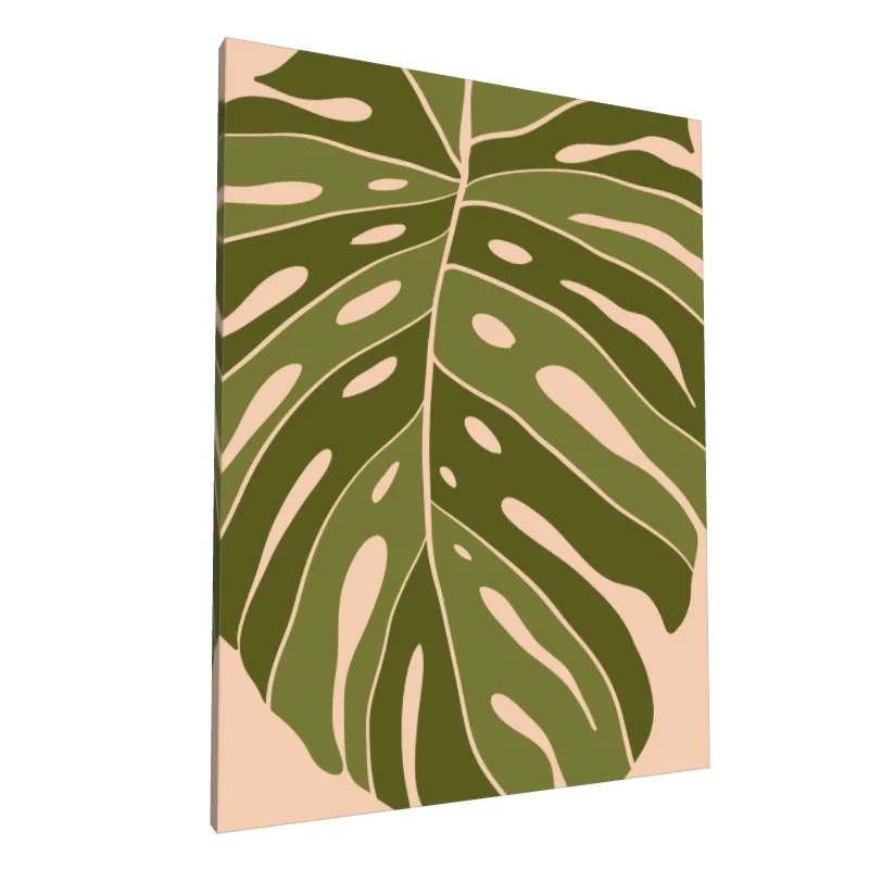 Tablou canvas: Frunză Monstera în Tăietură Boemă