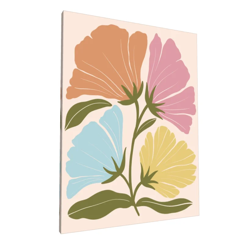 Tablou canvas: Flori Abstracte în Culori Pastelate - Image 1