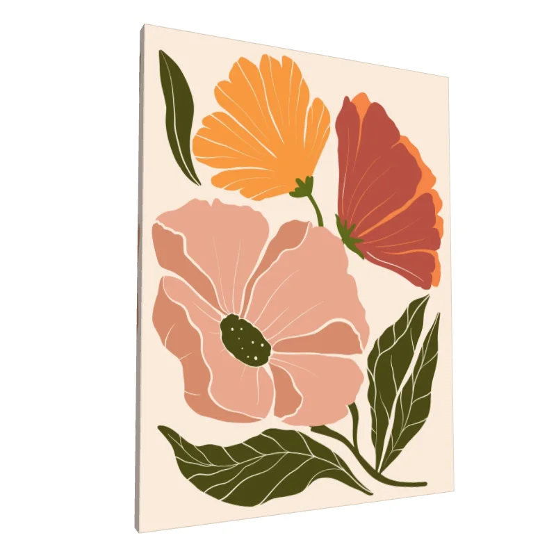 Tablou canvas: Flori Abstracte în Culori Boeme - Image 1