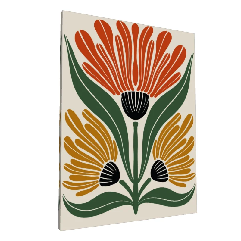 Tablou canvas: Flori Abstracte în Culori Boho