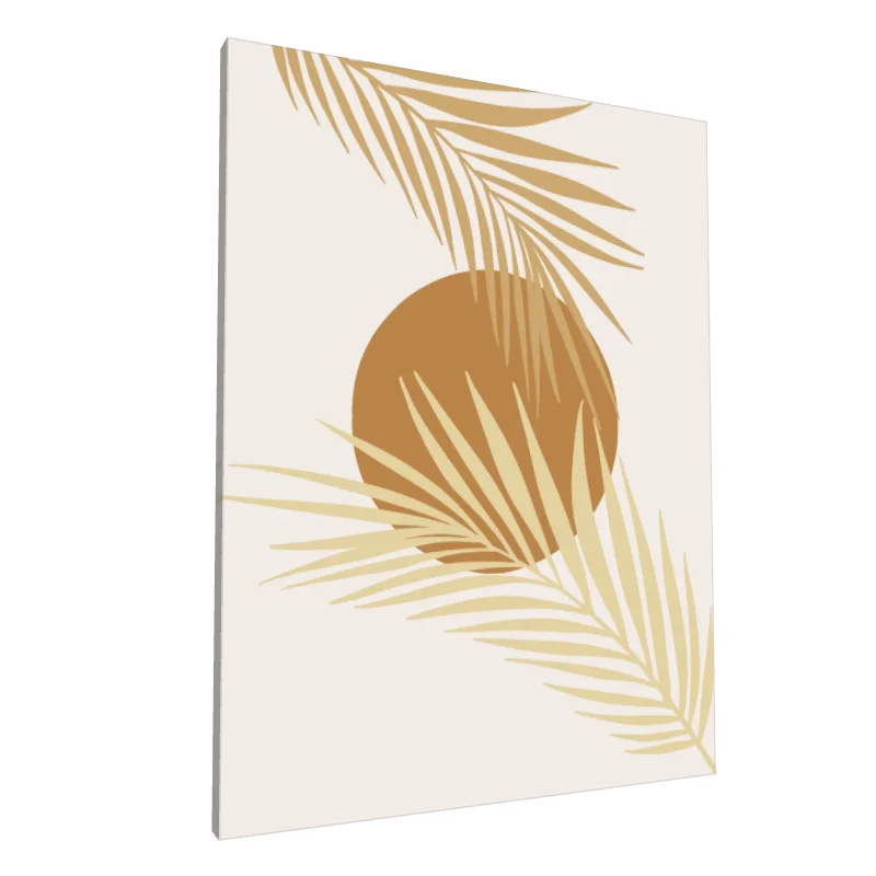 Tablou canvas: Frunze de Palmier pe Fundal Ocru