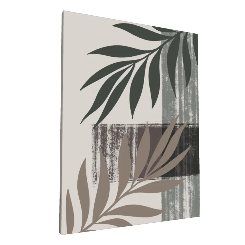 Tablou canvas: Frunze Abstracte în Tonuri Naturale - Image 1