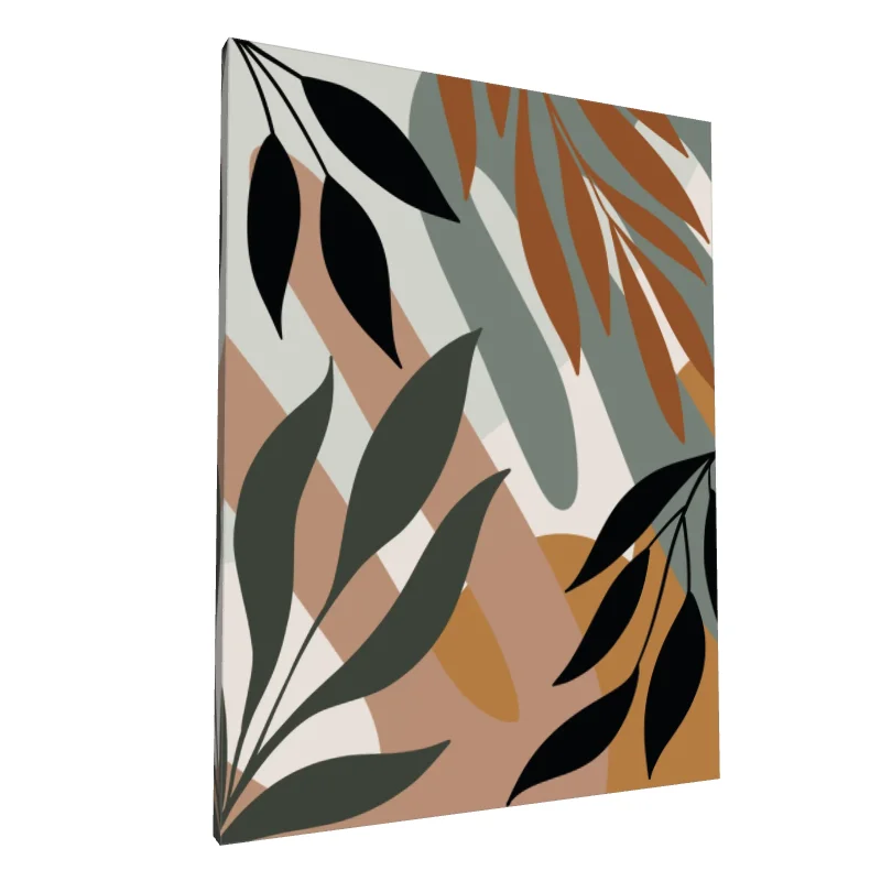 Tablou canvas: Frunze Abstracte în Tenta Boemă