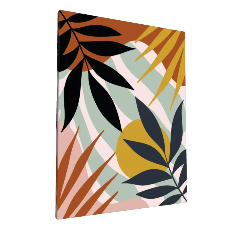 Tablou canvas: Frunze Abstracte pe Fundal Multicolor