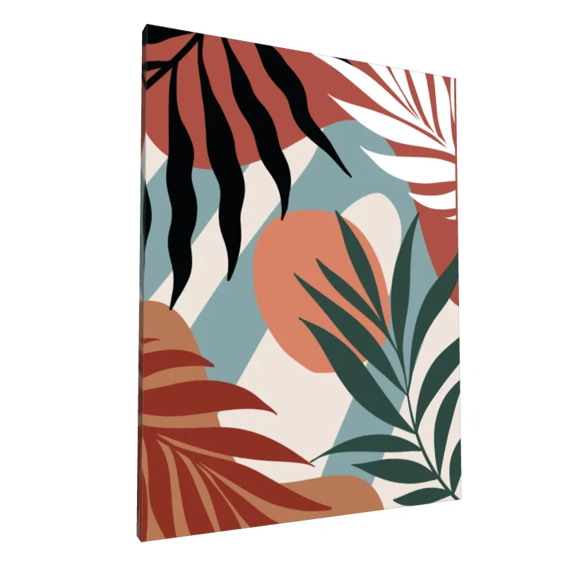 Tablou canvas: Abstract Boem cu Frunze Colorate