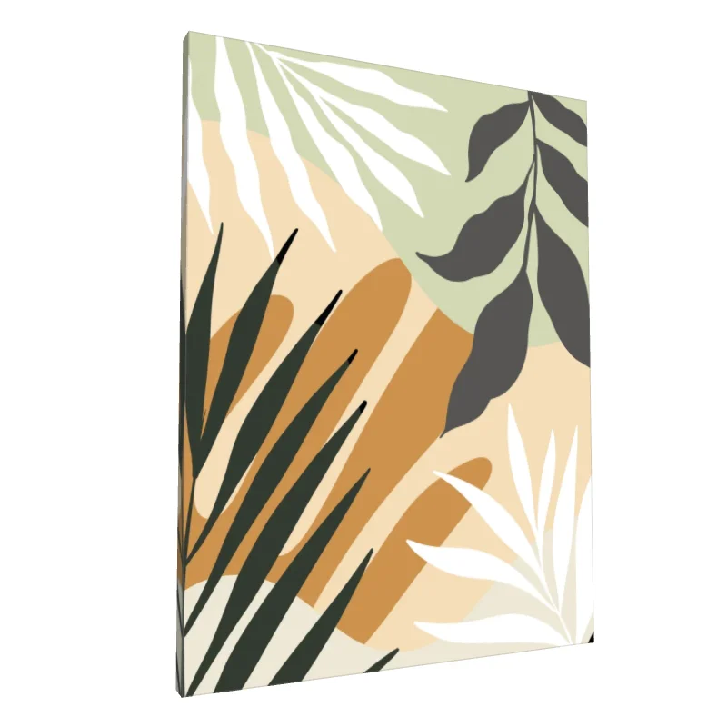 Tablou canvas: Frunze Abstracție Boho în Nuanțe Naturale