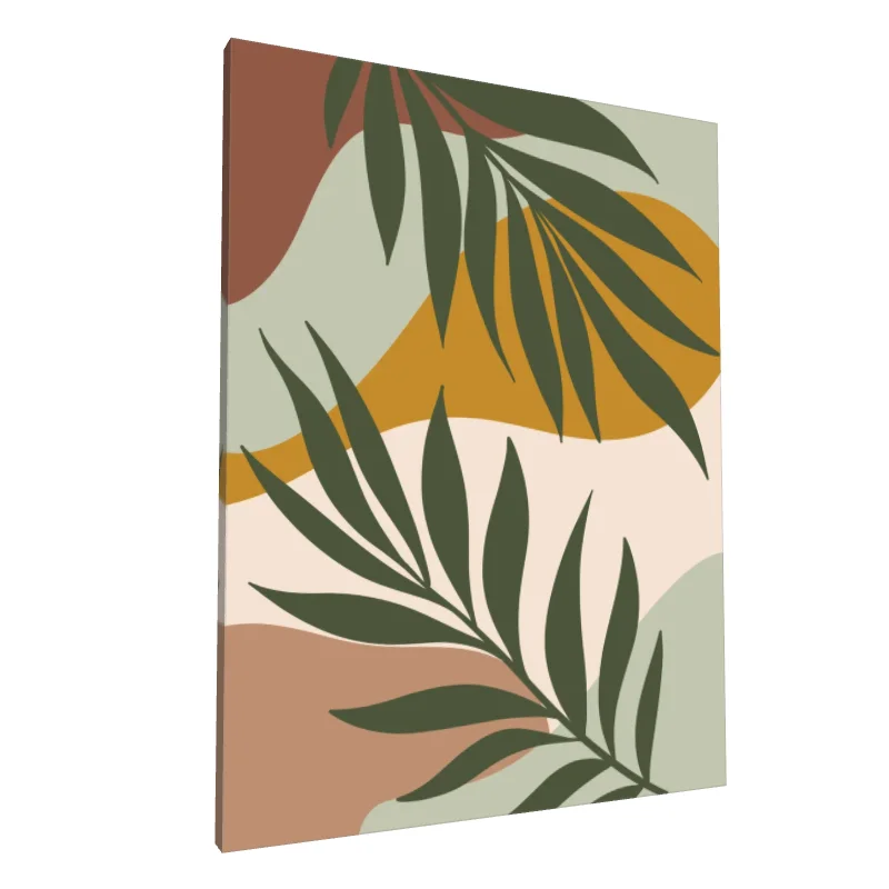 Tablou canvas: Frunze Abstracte în Tonuri Pământii